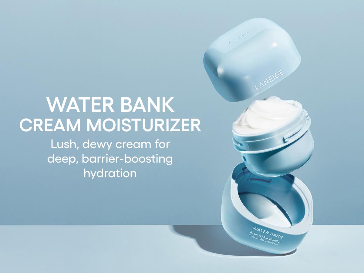 Laneige Water Bank Blue Hyaluronic Cream Moisturizer, Barrier-Boosting & Hydrating Face Cream, Korean Skincare, Infused with Squalane & Ceramide