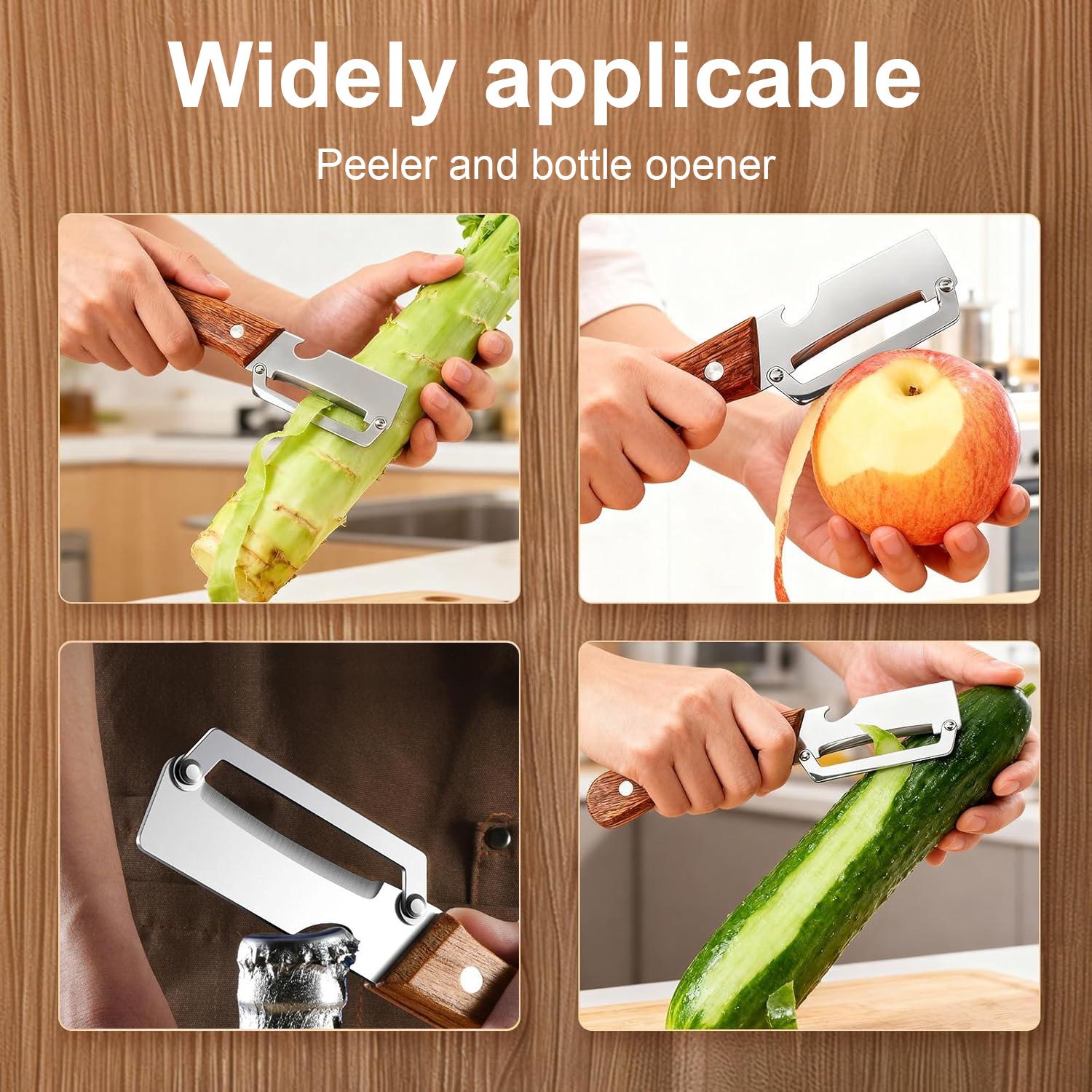 Vegetable Peeler, Ultra Sharp Stainless Steel Blades and Wood Anti-Slip Grip Handle - Perfect Kitchen Peeler For Veggie, Fruit, Potato, Carrot, Apple Vegetable Peeler, Ultra Sharp Stainless Steel Blades and Wood Anti-Slip Grip Handle - Perfect Kitchen Peeler For Veggie, Fruit, Potato, Carrot, Apple