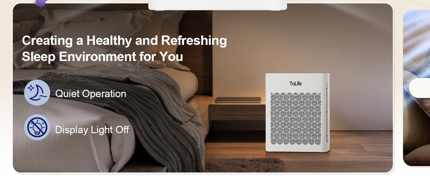 [Exclusive Livestream Offer] ToLife TZ-K2 Air Purifier for Large Rooms (up to 1095 Ft²), PM 2.5 Display, HEPA Filter, Auto Mode & Timer – Removes Smoke, Pollen, Pet Dander!