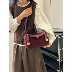 New Women's Kelly Bag Patchwork Design, Versatile Shoulder and Crossbody Pillow Bag, Trendy Doctor Bag for Everyday Use