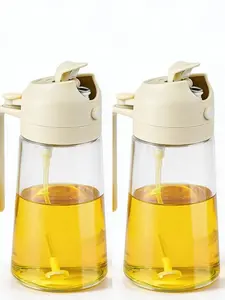 2 and 1 edible oil sprayer, simple design, suitable for salad barbecue cooking olive glass oil bottle air fryer salad bbq