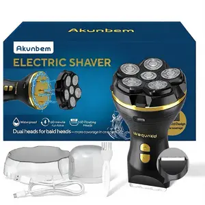 Akunbem 6D Dual Head Electric Bald Head Shaver, IPX7 Waterproof, Faster Shaving Without Irritating the Scalp, 360° Close Shave, Designed for Bald Heads,2026 Gift Pick