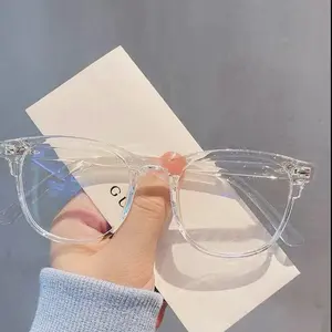 Summer Simple Eyeglasses for Men and Women, Fashion Transparent Square Frame Eyeglasses with Anti-blue Light Lenses for Everyday Use, Square Frame Eyewear, Fashion Accessory