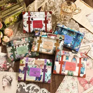 Vintage Fantasy Collage Sticker, 60pcs/pack Butterfly & Flower Pattern Sticker, DIY Decorative Sticker for Scrapbooking, Journaling, Gift Wrapping, Floral Pattern Sticker