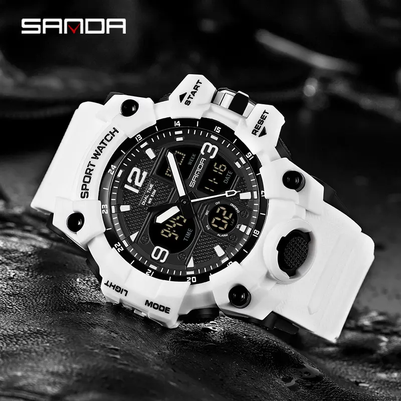 Performance-Driven Sport Watch | Dual-Display, Stopwatch, Luminous | Train Hard, Track Every Second outdoorfun Chronograph Wristwatch Modern Fashionable Wristwatch