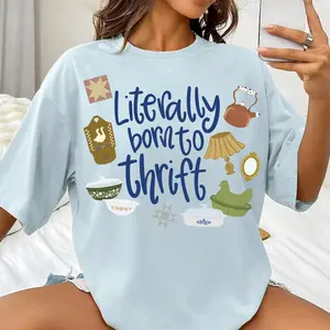 Literally Born To Thrift Shirt, Comfort Colors Graphic Shirt, Thrifting Shirt, Thrift Graphic Tee
