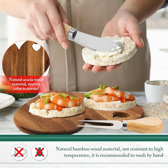 1/2 Set Valentine Mini Charcuterie Board Baby Shower Prize Heart Shaped Cutting Board with Knife Fork Thank You Gift for Couple Teacher Guest,Wedding Party Bridal Shower Favors Supplied,Anniversary Birthday Holiday Gifts