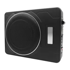 10" 1200W Car Subwoofer, 12V Slim Under Seat Powered Bass Speaker Amp Installation Kit Built in Amplifier