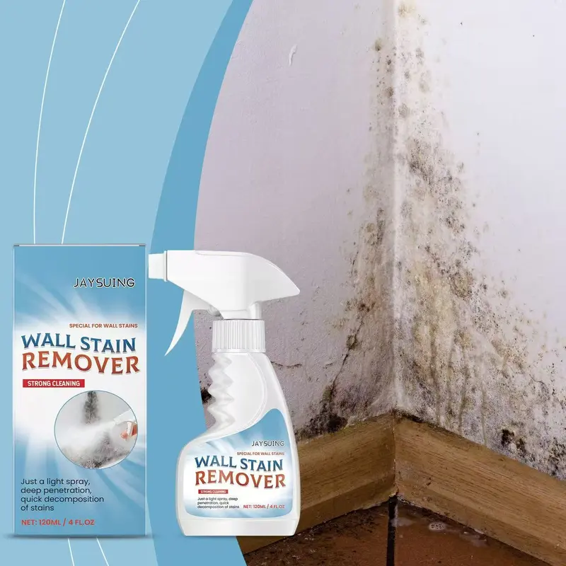 Jaysuing Wall Stain Remover, Stain Treater Spray, Water Marks Cleaner for Bathroom & Kitchen Walls, Effective Mold Cleaning Solution for Home Use, Cleaner Liquid