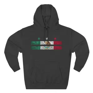 DC Flag and Mexico Flag Hoodie | Three-Panel Fleece Hoodie