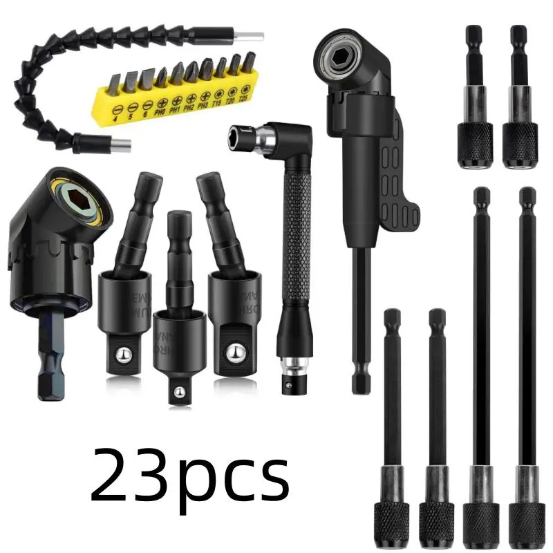 23 Pcs Flexible and Rolled Joint Drill Bit Extension Rod Set,Including 17 Flexible Drill Bit Extension and 6 Drill Bit Extension Quick Release Screwdriver Bit Holder for Power Screwdriver Drill,Summervibes