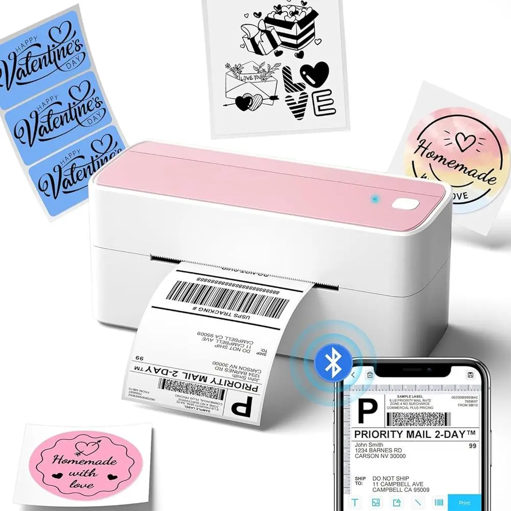 Phomemo Multifunctional 4x6 Bluetooth Portable Thermal Printer, 241BT Wireless Shipping Label Printer, High Speed Shipping Label Maker & DIY Sticker Printer, Compatible with iPhone, Android, Shopify, Amazon, USPS for Small Business, Branding & Packaging