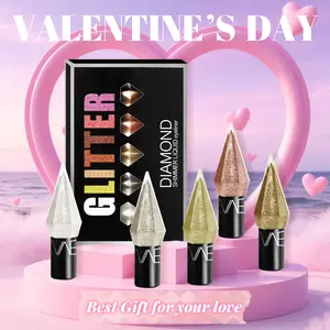 5 PCS Glitter Diamond Liquid Eyeliner Set Waterproof Quick Drying,Long Lasting Shinmmering Makeup Glitter Eyeshadow Stick,Eye Cosmetic