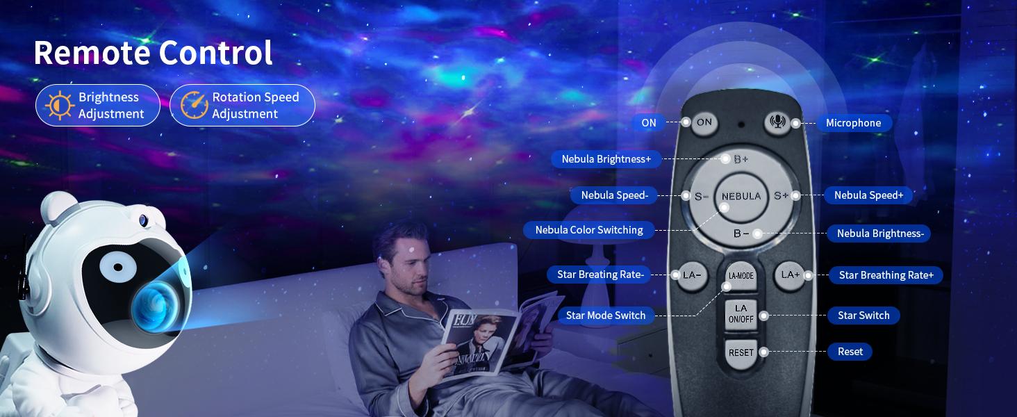Astronaut Galaxy Projector Star Projector with Timer and Remote Galaxy Projector with Moon Lamp LED Nebula Night Lights