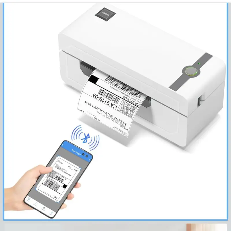 JADENS Bluetooth Thermal Inkless Label Printer - 4x6 Wireless High-Speed Multi-Platform Device for E-Commerce Labels, Shipping Packages, Small Businesses, Compatible with Android, iOS, Mac OS, Windows