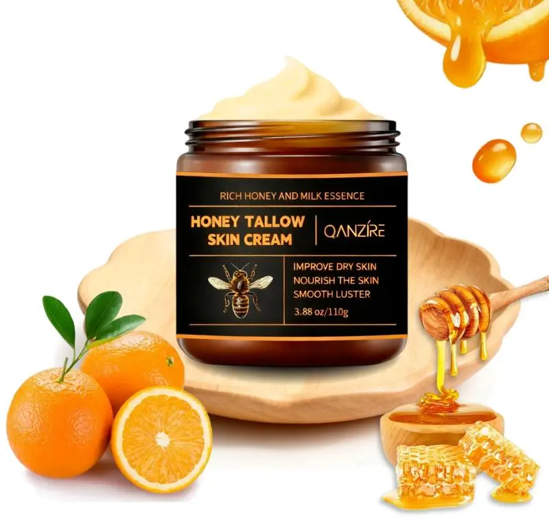Handmade Body Balm with Organic Grass-Fed Tallow & Raw Honey - Hydrating Skin Nourisher for a Smooth, Radiant Complexion, Moisturizer, Beef Tallow For Skin, Dry Skin