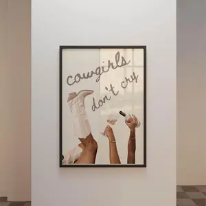 Cowgirls Don't Cry Poster Print Unframed, Western Home Decor Wall Art (No Frame)