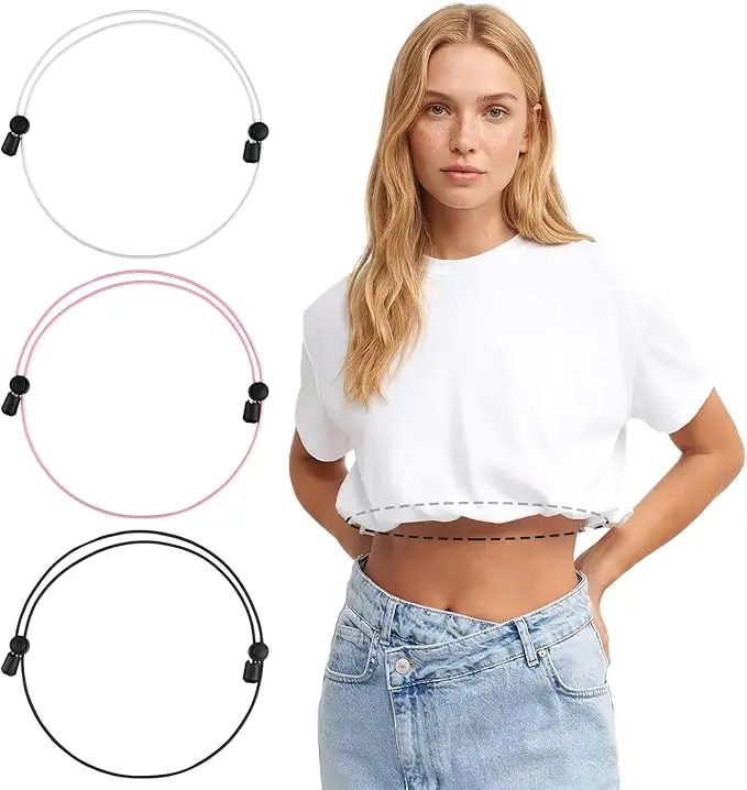 Unisex Adult 3-Pack Crop-Tuck Shirt Stays, Stylish Elastic Adjustable Waistband, Keeps Shirts Securely Tucked, Soft Adjustable Waistband, Waistband Belt