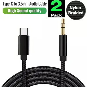 2 Pack USB-C to 3.5mm AUX Cable | Type-C to Aux Audio Cord for Car Stereo Headphones Speakers 2 Pack USB-C to 3.5mm AUX Cable | Type-C to Aux Audio Cord for Car Stereo Headphones Speakers