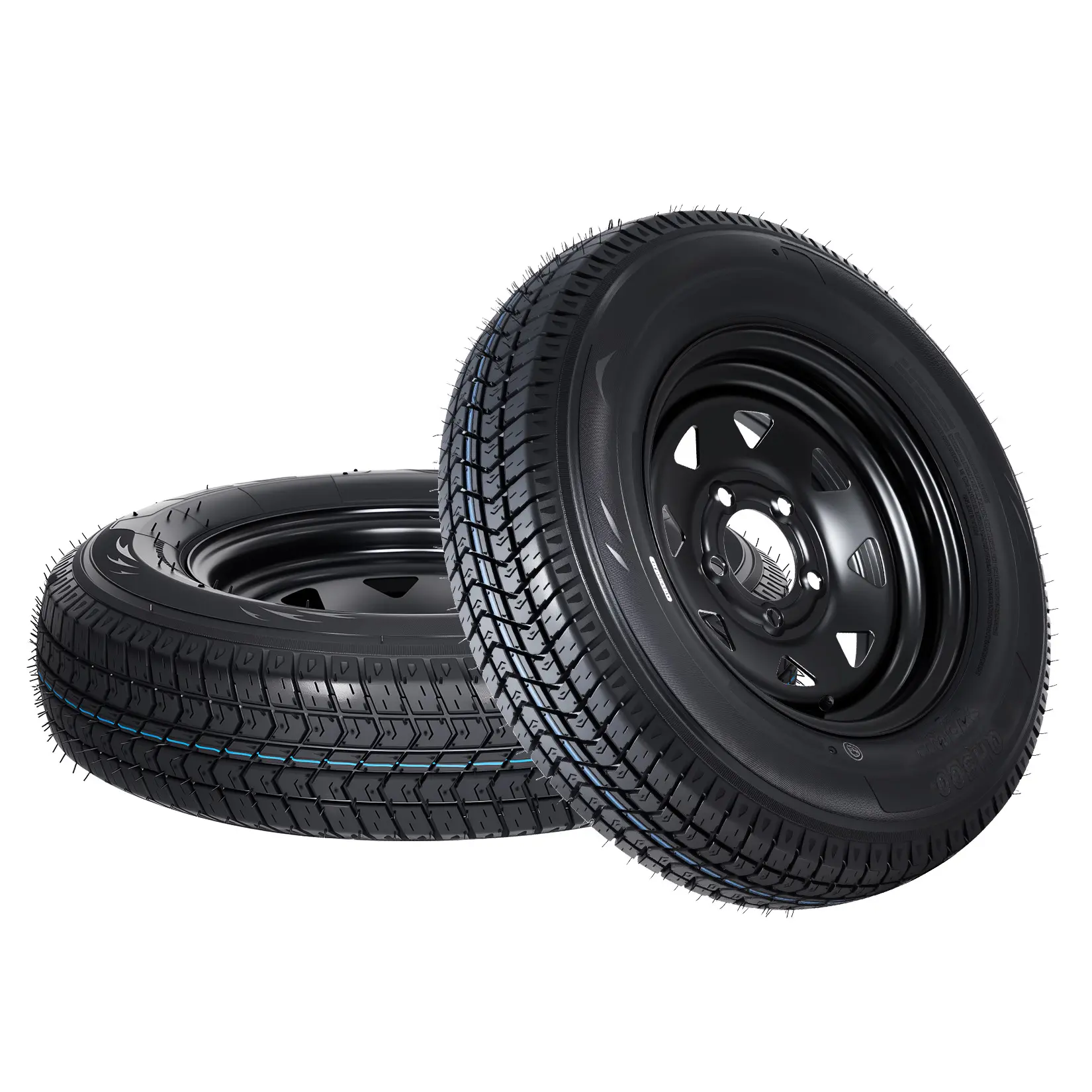 New Upgraded Garvee 2-Pack ST175/80D13 Trailer Tires with Rims, 5 Lug on 4.5" Bolt Pattern, 6PR Load Range C, Black 13" Spoke Wheel, Heavy Duty 175 80 13 Trailer Tires Rims for Utility, Boat, Camper, Cargo Trailer