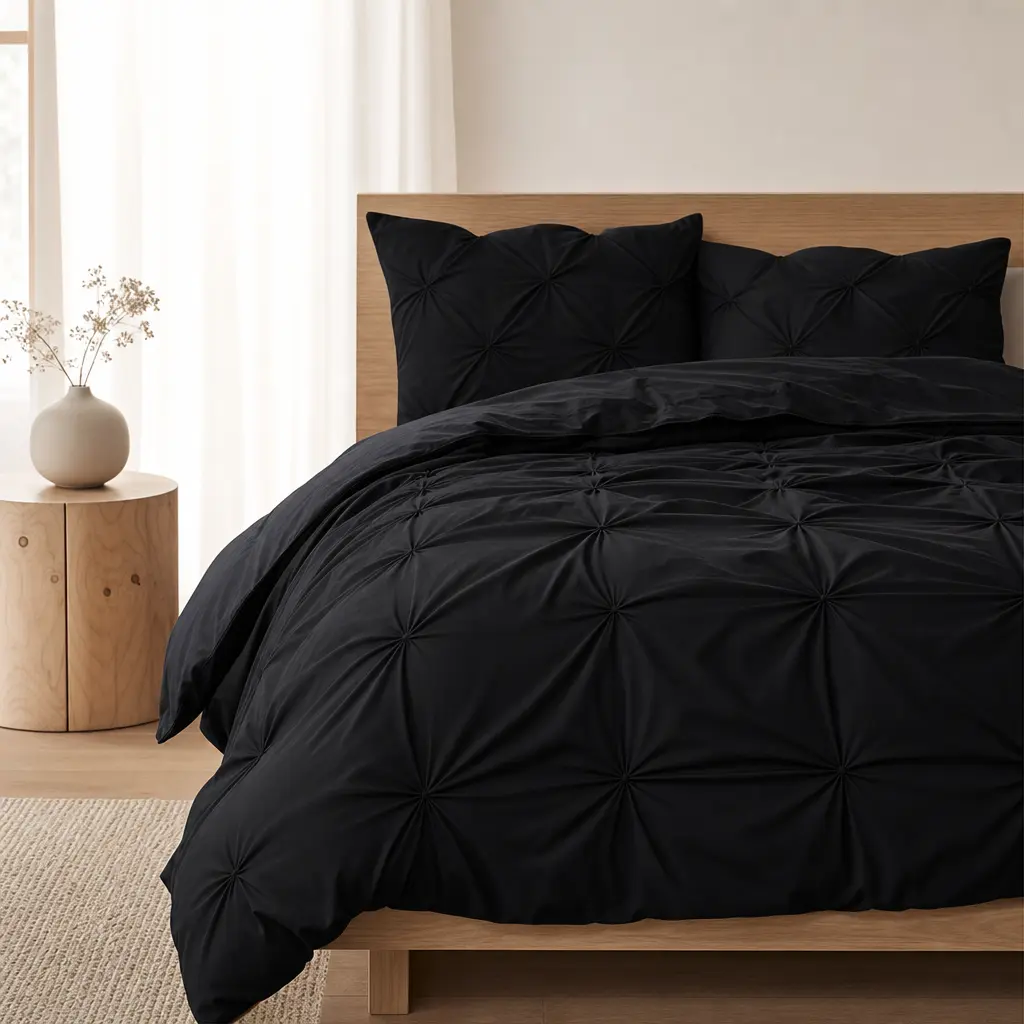 JOLLYVOGUE Queen/King/Full 7-Piece Comforter Set - Breathable Duvet Set, Hotel-Soft Touch, Pintuck Detail, Chic Center, All-Season Bed in a Bag with Comforter, Flat Sheet, Fitted Sheet, Pillowcase Shams for Restful Sleep
