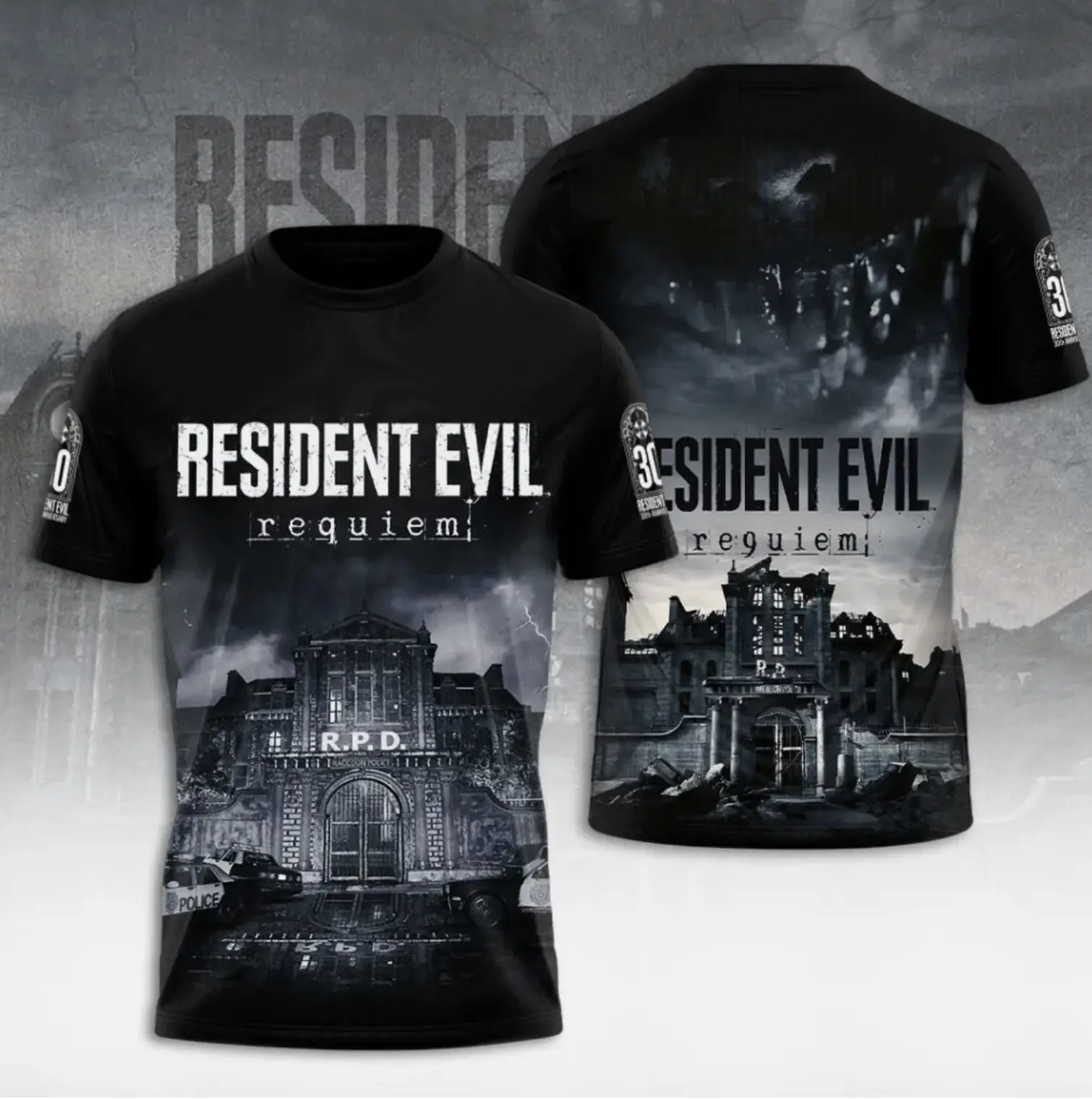 Resident Evil 9 Requiem 3D Shirt, Leon Kennedy All-over Print Shirt, Re4 Zombie Video Game All-over Print Unisex T-shirt, Survival Horror All-over Print Unisex T-shirt 1