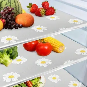 LMMAKE 4Pcs Floral Chrysanthemum Placemats Washable Waterproof Oil-Repellent Fridge Liners for Shelves Drawers Prevent Spills Cross-Contamination Kitchen Tableware - Coasters