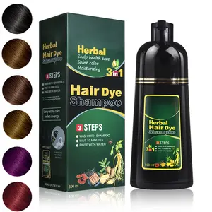 Instant Black Hair Shampoo,500ml Hair Shampoo for Coloring - 3-In-1 Shampoo, And Dye with Natural Ingredients Like Ginseng And Ginger,Hair Dye,Nourishing & Dyeing for Men Women