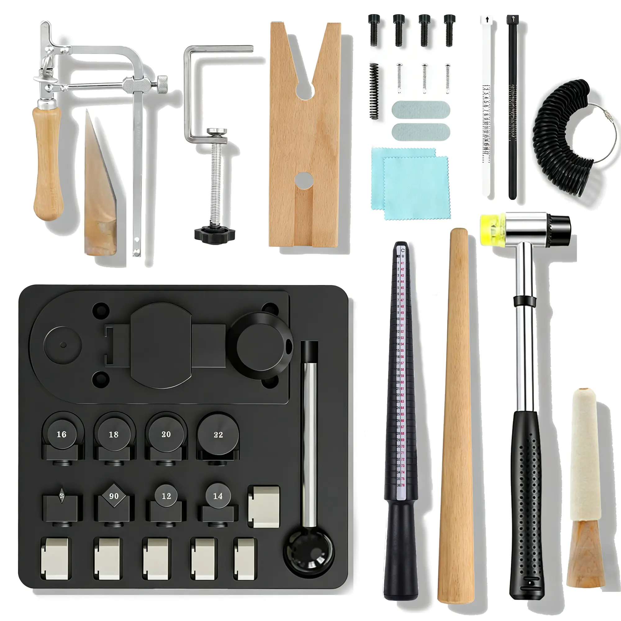 Handmade DIY Complete Ring Bender Tool Kit - Spoon Ring Maker Beginners Kit for Adults, with Nylon Dies, Measuring Tools, Jewelry Making Supplies for Crafting Handmade Items