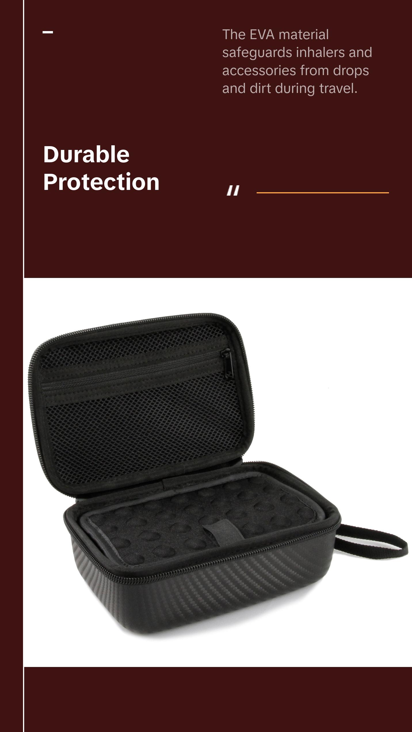 CASEMATIX Asthma Relief System Case - Professional Travel Storage for Inhaler Spacer & Breathing Accessories with Dual-Layer Interior & Padded Foam Protection