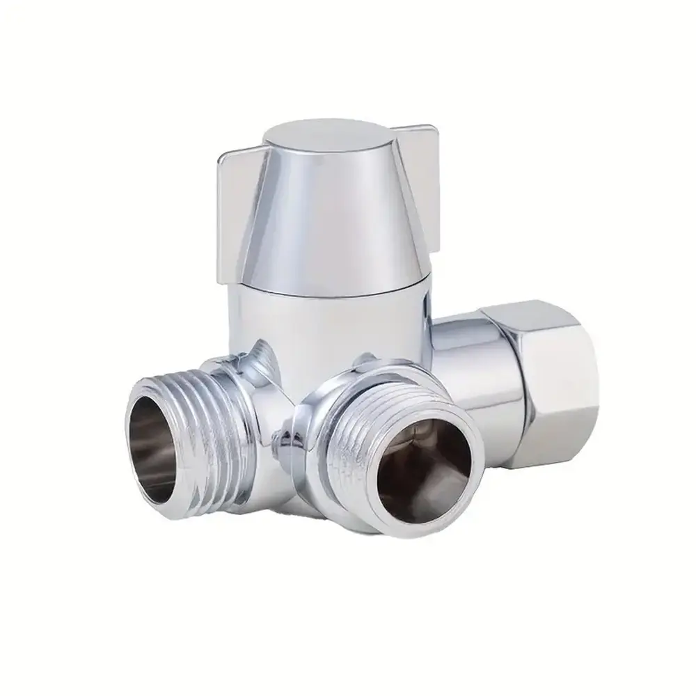 3-Way G1/2 Shower Diverter Valve, 20mm Diameter, Universal Shower System Replacement, Hand Held Showerhead Compatible, Easy Installation