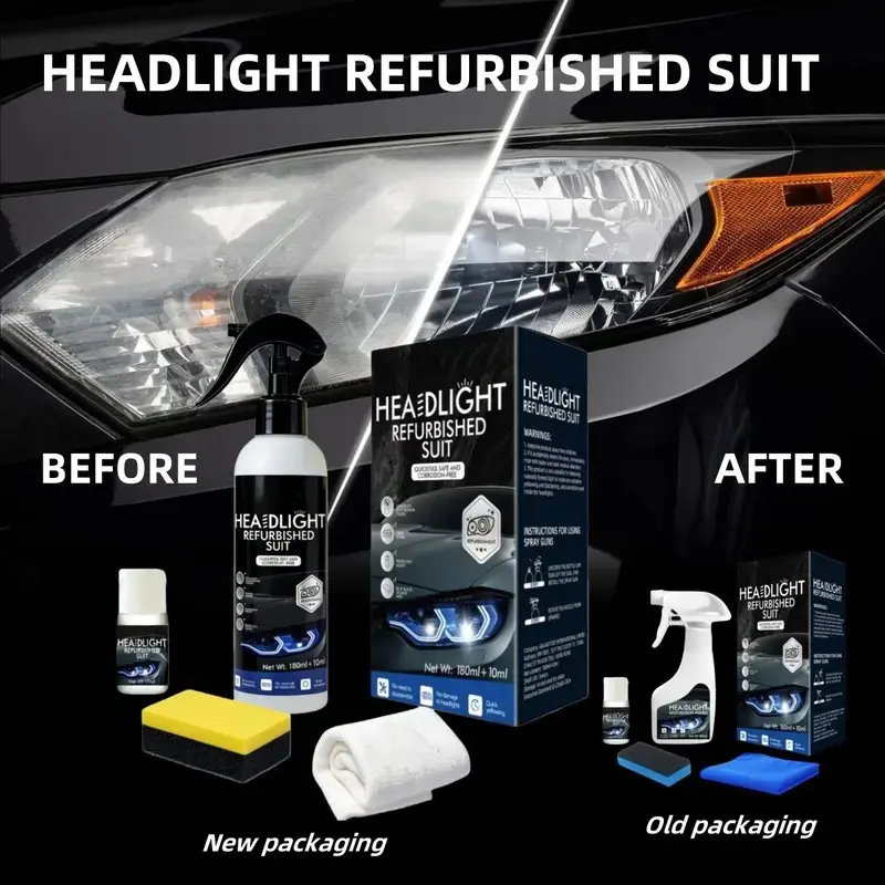 Car Headlight Restoration Kit, Restorer Kit, Remover, Cleaning Agent, Headlight Polishing Agent, Brightening Care, Auto Accessories, Enhances Visibility, Easy Application