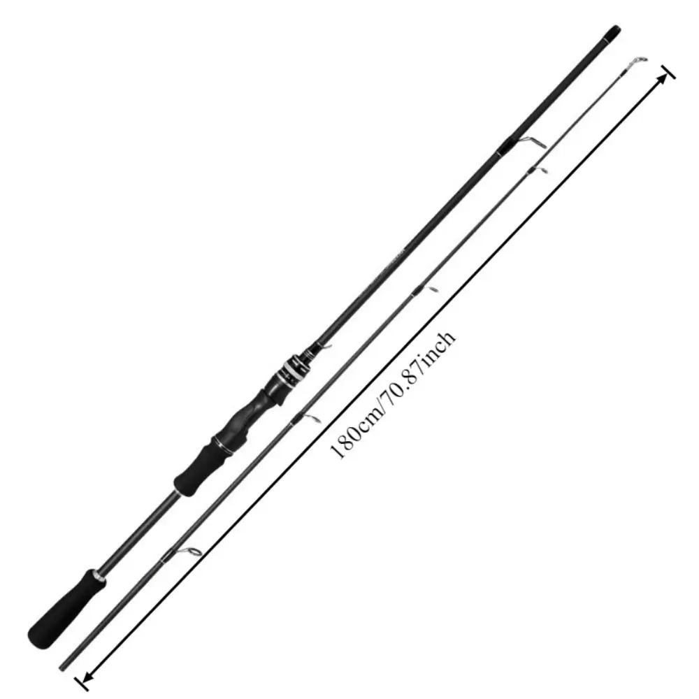 Carbon Fiber Spinning Casting Rod - 6ft Fast Action 2-in-1 Fishing Pole for Bass, 4-12lb Line Saltwater Freshwater Rod with Dual Setup