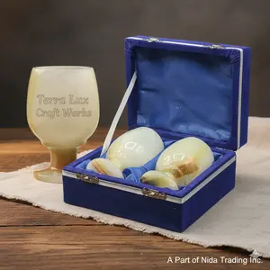 Set of Two Handmade Onyx Wine Glass Goblet | Luxury Natural Stone Drinking Glass | Goblet | Drinking Glass