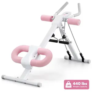 Adjustable Ab Trainer Machine with LCD Monitor, Foldable Ab Exercise Machine for abs, Arm, Leg, Buttocks Shaper, Workout Equipment, Core & Ab Trainer at Home Gym