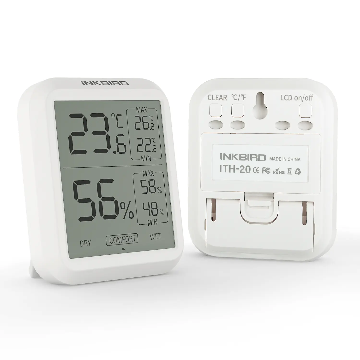 Inkbird ITH-20 Digital Thermometer and Hygrometer, Thermometer for House with Temperature Monitoring, Indoor Room Temperature Humidity Display Gauge (Mother’s Day Gift Option)