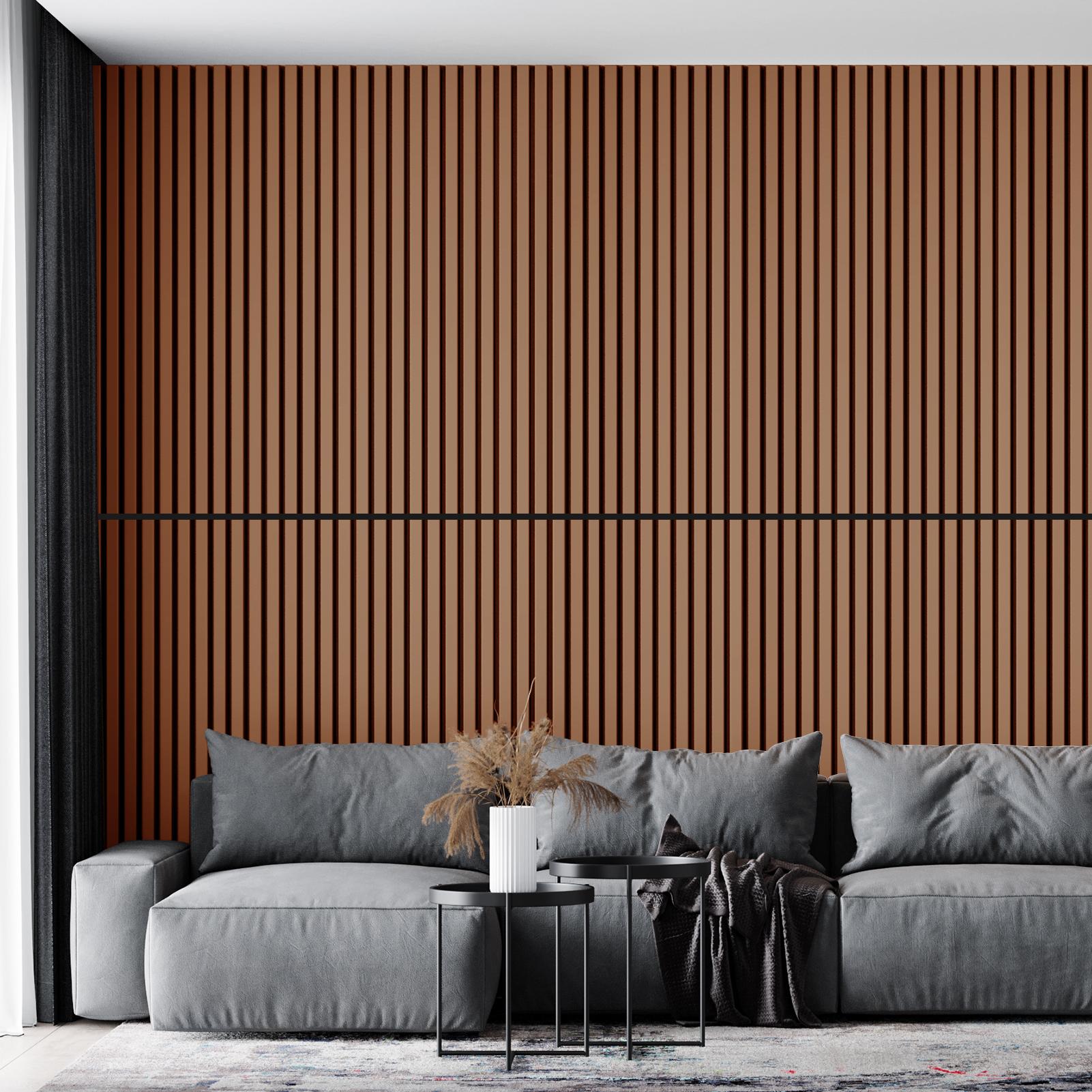 Art3d 4-Pack Acoustic Slat Wall Panels Decor Set,47.2 x 23.6in Elegant Wood Fluted Acoustic Panels for Interior Living Room Elegant Design Wall Treatment Wall Coverage