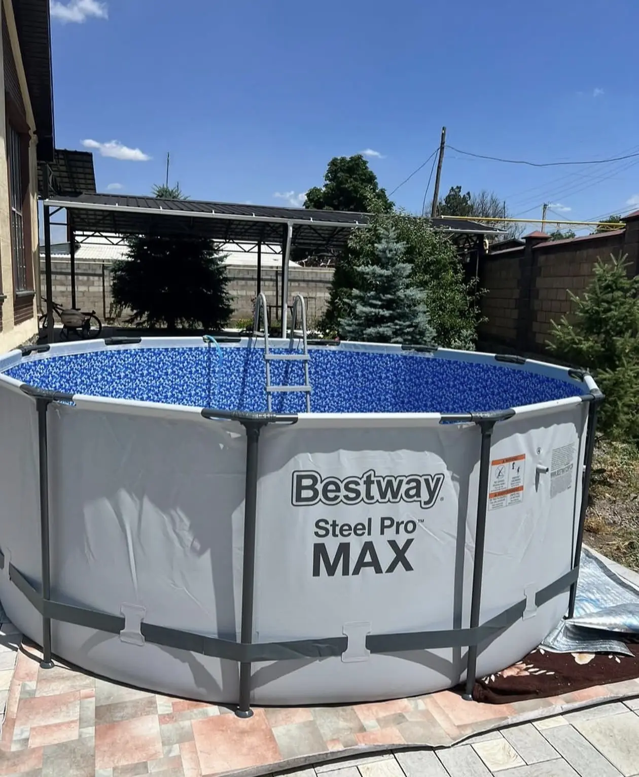 Bestway Steel Pro MAX 10' x 30" Above Ground Pool, Round Metal Frame Outdoor Swimming Pool Set with Filter Pump & Type I Cartridge, Gray