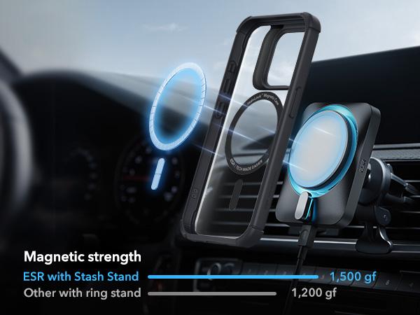 ESR Magnetic Phone Case for iPhone 16/15/14/13, Shockproof Full Body Case with Magnetic Design & Shock Armor Kickstand Accessory Protector ESR Magnetic Phone Case for iPhone 16/15/14/13, Shockproof Full Body Case with Magnetic Design & Shock Armor Kickstand Accessory Protector