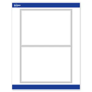 Avery Printable Rectangle Invitation Cards, 5" x 7", Matte White, Pre-printed Silver Mirror Metallic Design, Sure Feed Technology, Laser & Inkjet Compatible, 40 Total