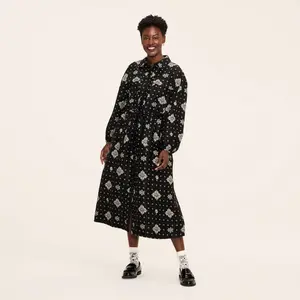 Women's Bandana Print Long Sleeve Utility Midi Shirt Dress - Woolrich