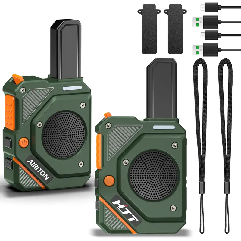 2Pack AIRITON Mini Walkie Talkie AI-168 FRS Rechargable Long Range Two Way Radio Type-C Charger Hands Free for Camping Trip