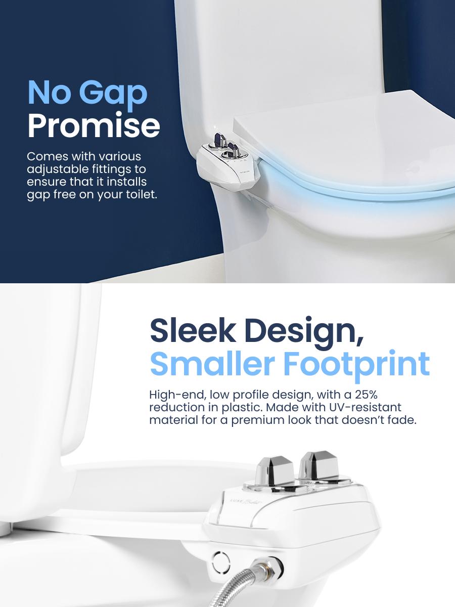 LUXE Bidet NEO 185 Plus - Rear & Feminine Wash, Bidet Attachment for Toilet Seat, Easy Slide-in Installation, Patented 360° Self-Clean, and Flip Feature