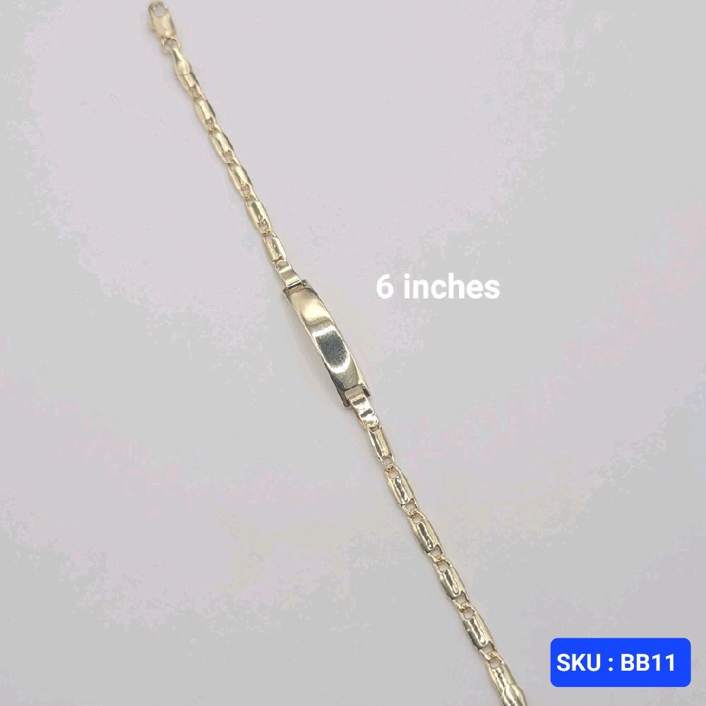 Bracelet for Babies & Small Kids Chain 6 Inches 5mm Plate 3mm Laminated Gold No Engraving Comfortable Fit Daily Wear Jewelry