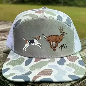 Deer Dog Trucker Hat | Hunting Dog Mesh Snapback Cap | Vintage Outdoor Hunting Hat | Adjustable Unisex Casual Cap | Everyday Streetwear Hat