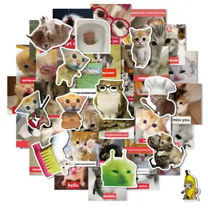 Easter Gift Cute Stickers Cat Pattern Novel Emoji Sticker for Messages Decals Waterproof Easy Re-Use for Water Bottle Laptop Phone Gifts for Child Friends