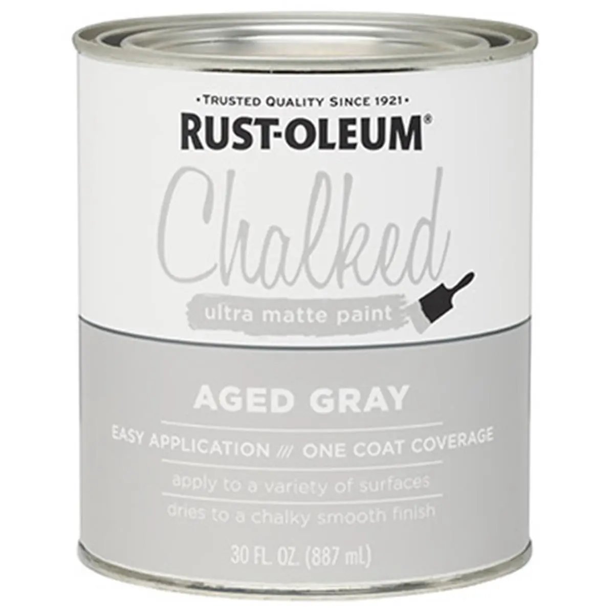 212 MAIN Rust-Oleum 285143 Aged Gray Chalk Paint - 30oz, Ultra Matte Finish, Easy to Apply, Low Odor, 1-Coat Coverage for Automotive & Motorcycle Paint Care on Multiple Surfaces