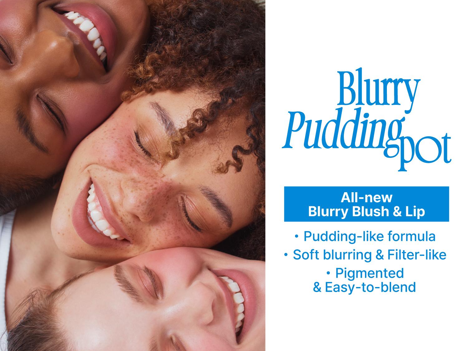 [Keychain Set] fwee Lip&Cheek Blurry Pudding Pot with Keychain (Random Color) | Blurred Matte Lips, Pudding Texture, Airbrushed Finish | Stocking Stuffers, Gift | 30 Colors Blurring Gloss Balm