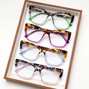 4 Pack Reading Glasses for Women Blue Light Blocking Anti Glare Oval Gradient Tortoise Spring Hinge Fashion Eyeglasses High Quality Eyewear Mix Color
