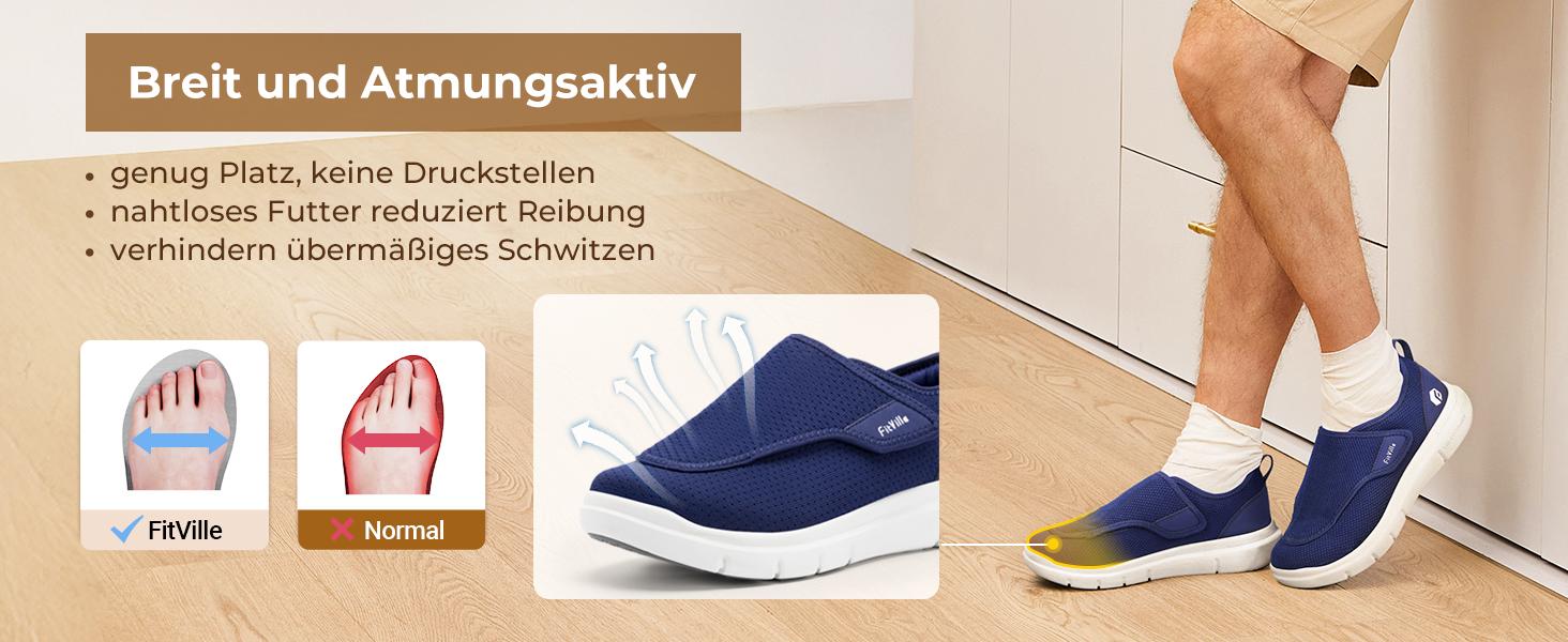 FitVille Men's EasyTop Wings Diabetic sporty Shoes V2 Boy Footwear Comfort Flat Soft Mix Color Sneaker Runner summer shoes High Rebound Midsole Honeycomb Rubber Outsole Stable Heel Ring mens shoes Outdoorfun SpringStatements